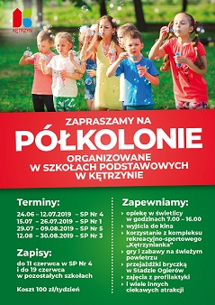Zapraszamy na półkolonie organizowane w szkołach podstawowych.