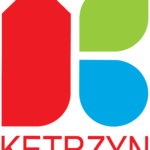 Zdjęcie przedstawia logo miasta Kętrzyn. Literka K w kolorach czerwony niebieski i zielony z czerwonym napisem KĘTRZYN