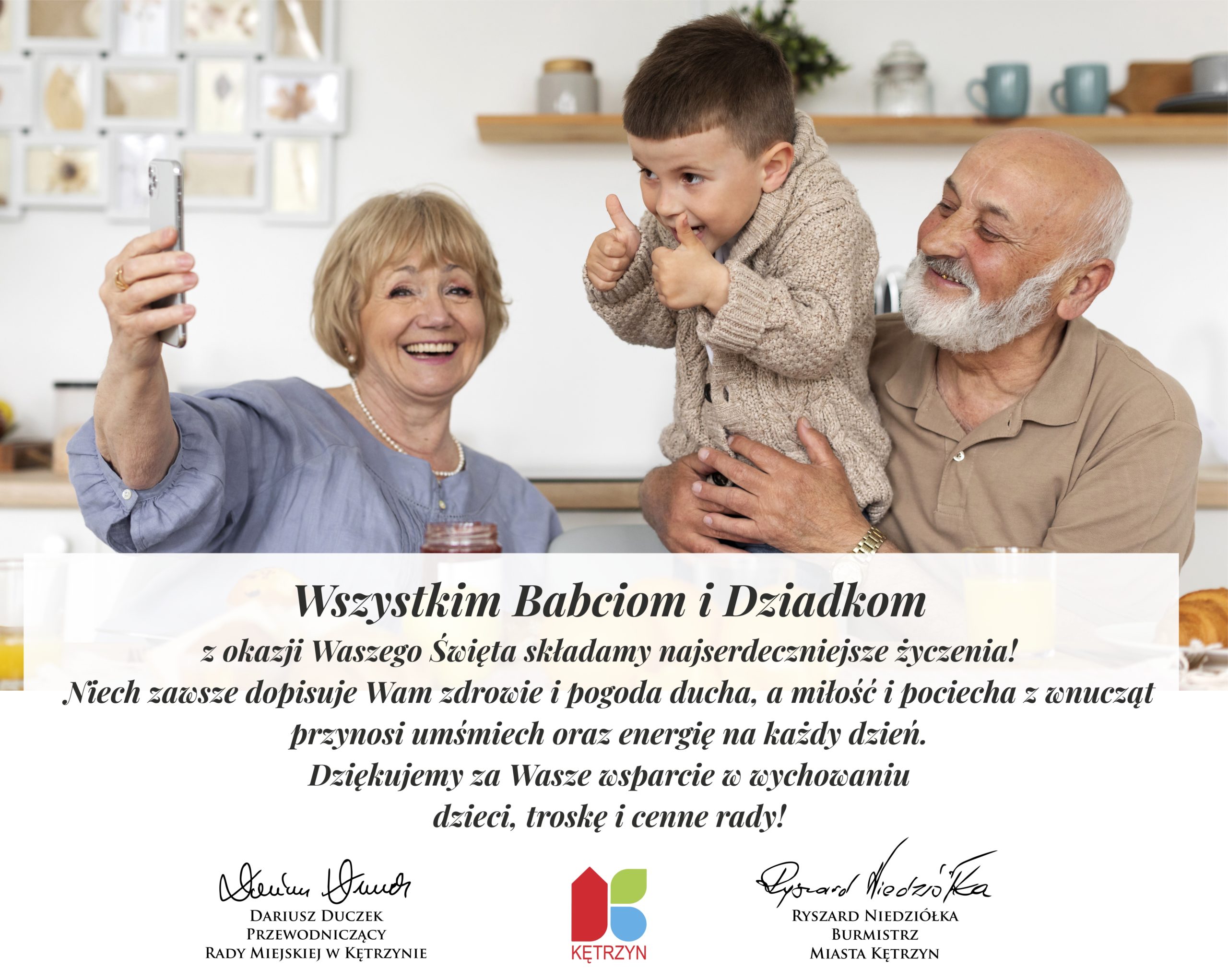Wszystkim Babciom i Dziadkom z okazji Waszego Święta składamy najserdeczniejsze życzenia! Niech zawsze dopisuje Wam zdrowie i pogoda ducha, a miłość i pociecha z wnucząt przynosi umśmiech oraz energię na każdy dzień. Dziękujemy za Wasze wsparcie w wychowaniu dzieci, troskę i cenne rady! 
