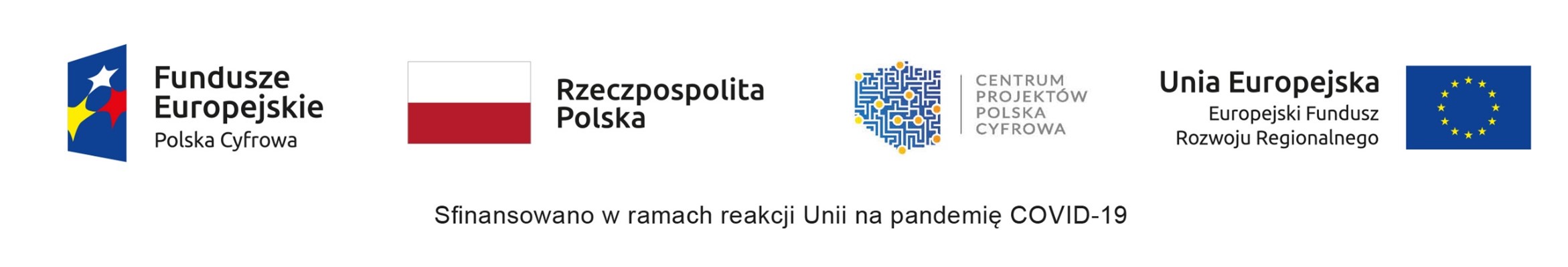 logotypy: Fundusze Europejskie, Rzeczpospolita Polska, Centrum Projektów Polska Cyfrowa,, Unia Europejska, Europejski Fundusz Rozwoju Regionalnego