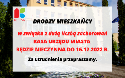Informacja w sprawie obsługi kasowej Urzędu Miasta Kętrzyn