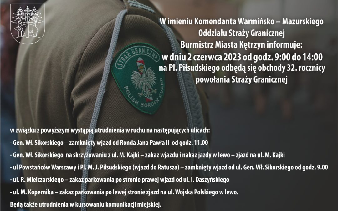 Informacja o utrudnieniach w ruchu 2 czerwca 2023
