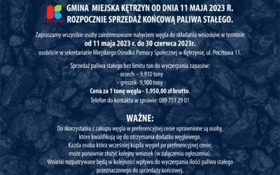 Informacja o sprzedaży końcowej paliwa stałego dla gospodarstw domowych